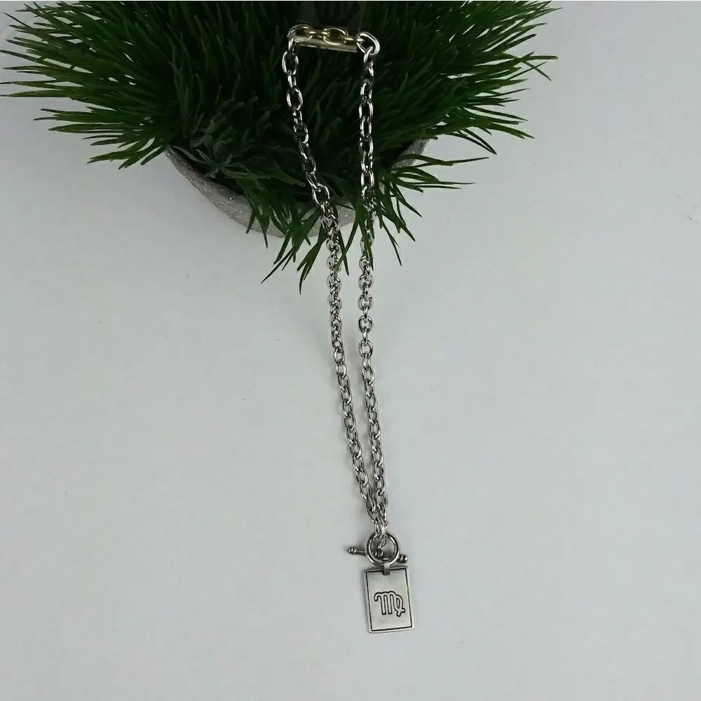 ♍Stainless steel Virgo zodiac necklace